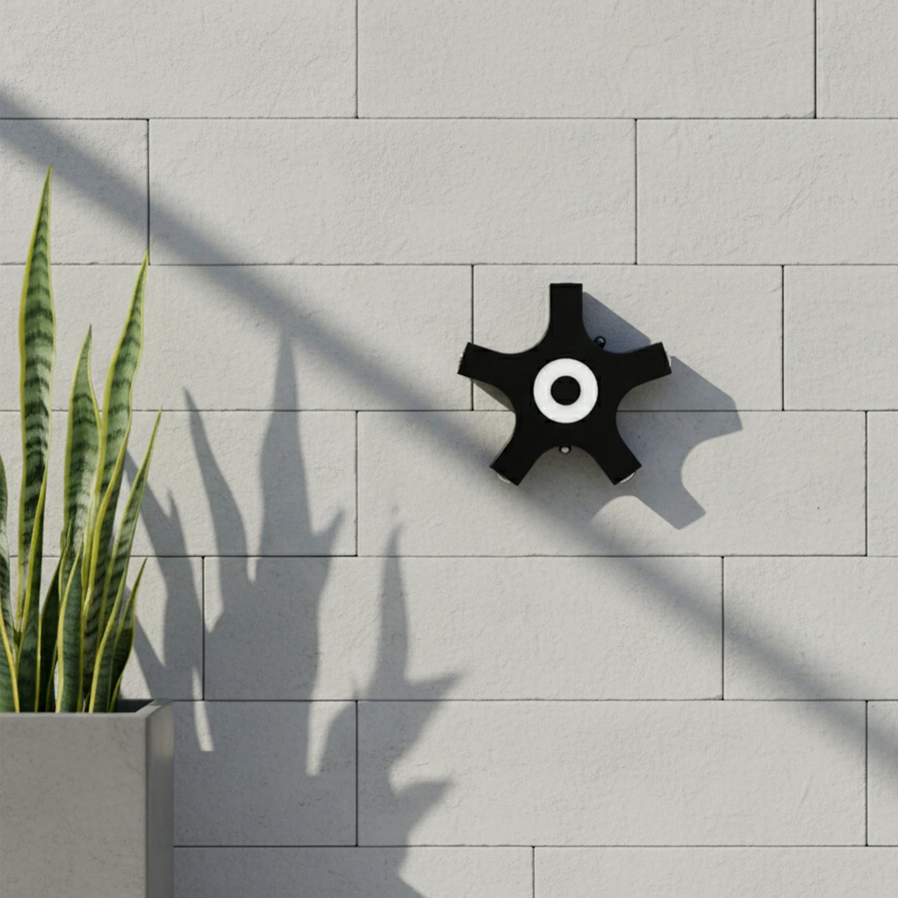 Solaris Geometric LED Sconce – Midnight Black Surface Mount
