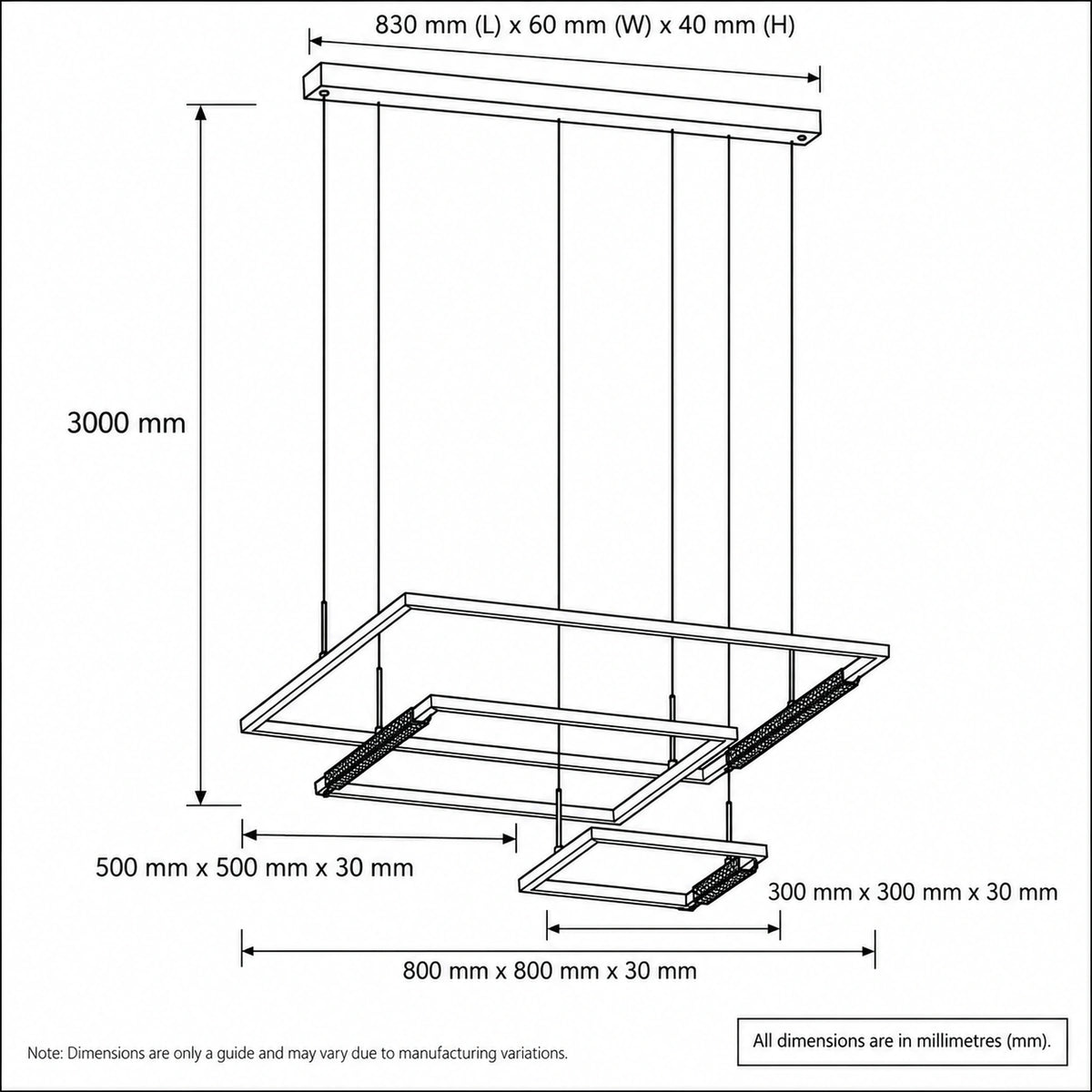Zafra 3Tier Pendant