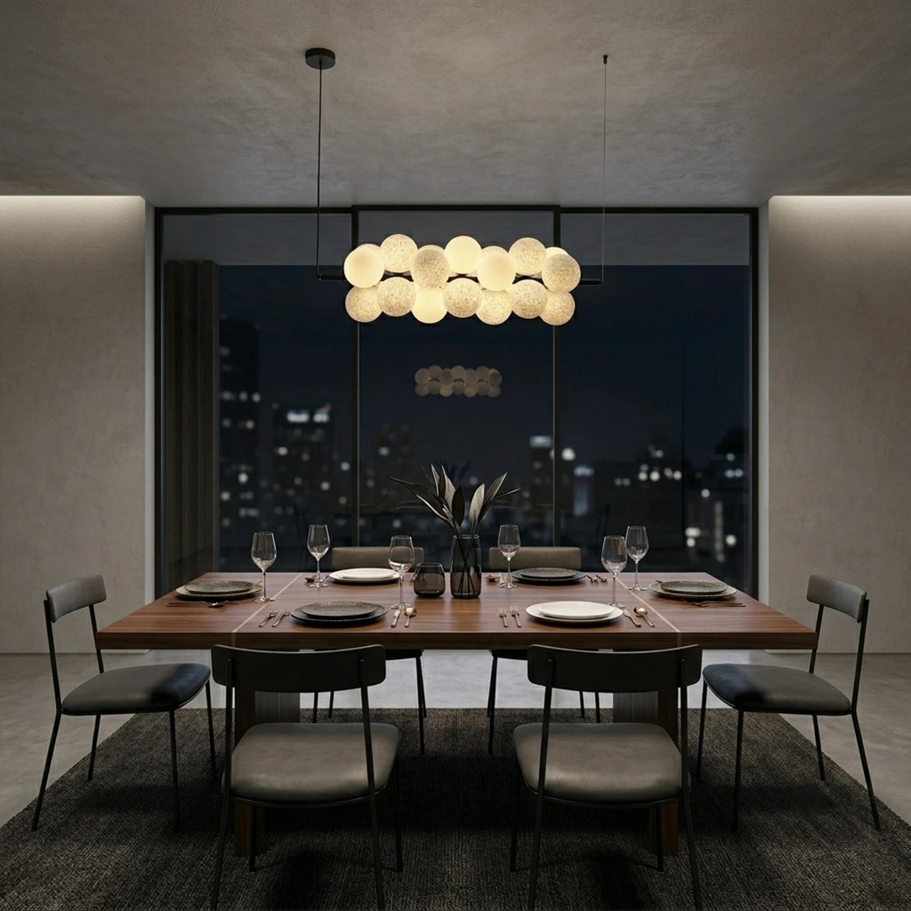 Celestial Orb Pendant Light – Speckled Cream & White