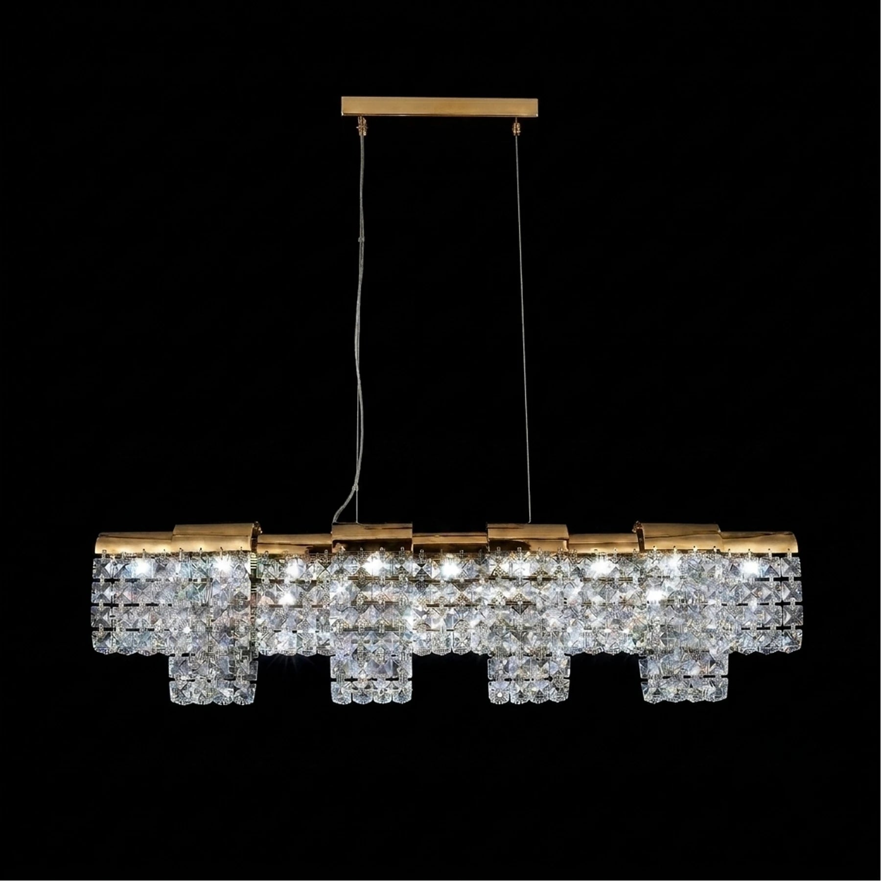 Crystal Cascade Linear Chandelier