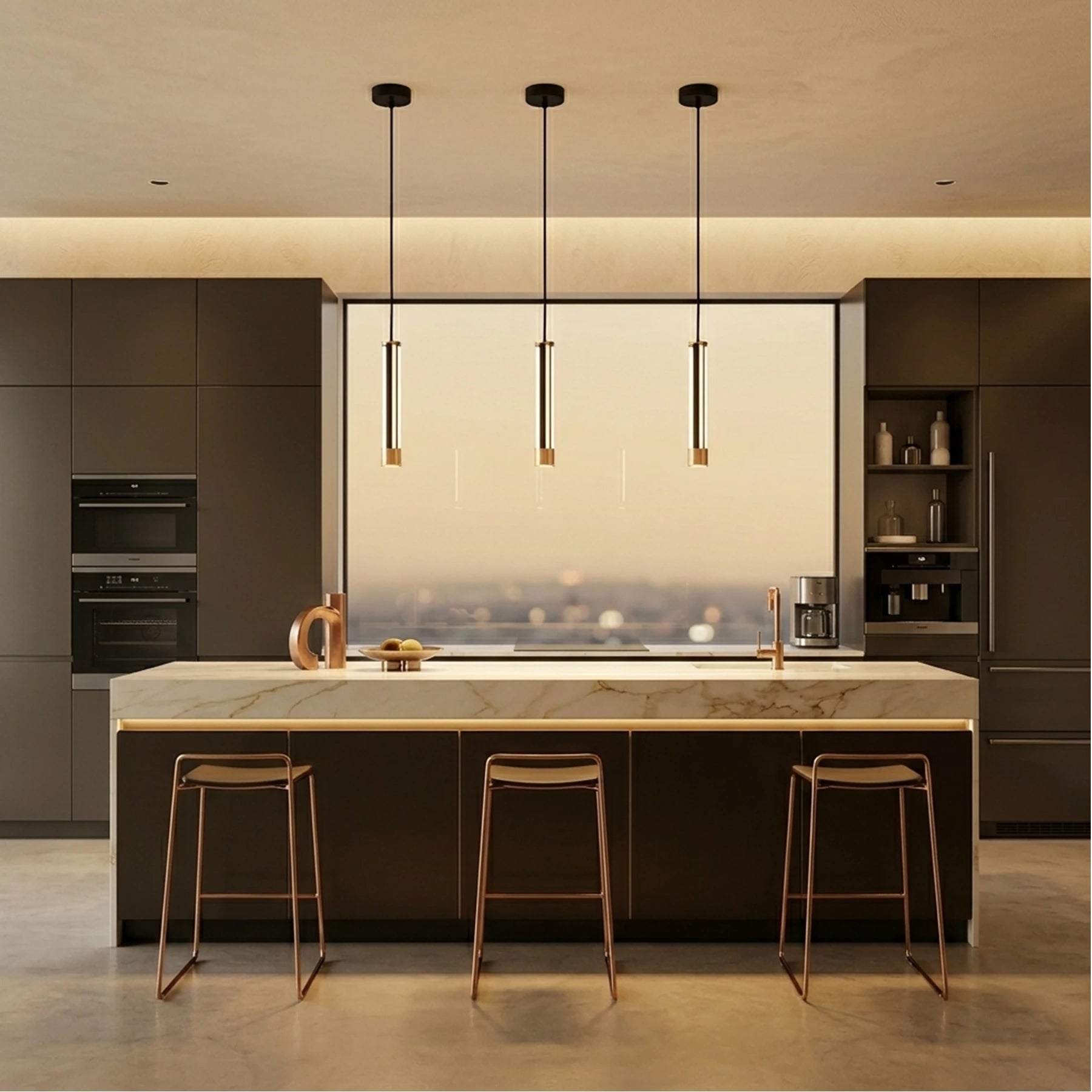 Aurora Column Pendant – Minimalist Gold Series