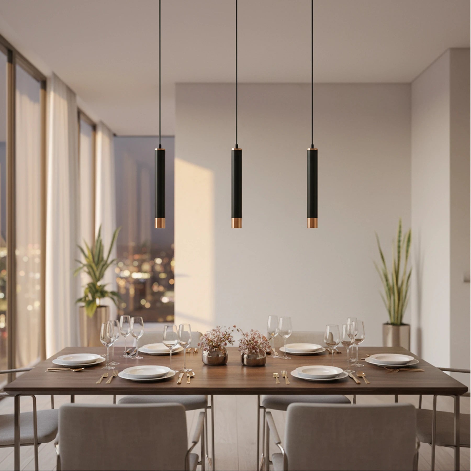 Aurora Column Pendant – Minimalist Gold Series